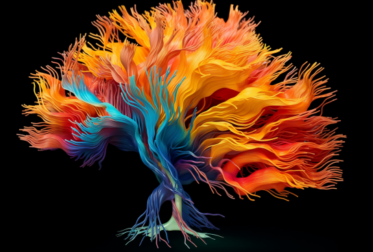 Integration von Psychiatrie, Psychologie und Neurowissenschaften, interpretiert von KI