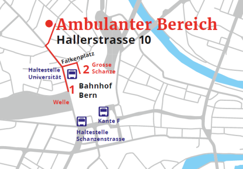 KJP Ambulante Angebote Karte Hallerstrasse 10 Bern